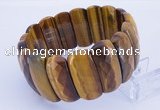 CGB300 8 inches 12*30mm faceted rectangle tiger eye gemstone bracelet