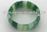 CGB3159 7.5 inches 11*23mm faceted rectangle agate bracelets