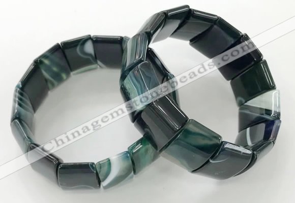 CGB3191 7.5 inches 15*25mm rectangle agate bracelets wholesale