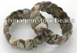 CGB3249 7.5 inches 12*25mm oval rainforest agate bracelets