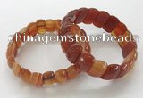 CGB3298 7.5 inches 10*20mm faceted oval red agate bracelets