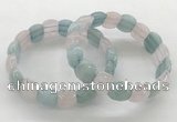 CGB3462 7.5 inches 10*14mm faceted oval mixed gemstone bracelets