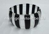 CGB422 7.5 inches 9*29mm blackstone & crystal gemstone bracelet