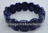 CGB520 8 inches 15*20mm faceted rectangle natural lapis lazuli bracelet