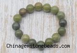 CGB5362 10mm, 12mm round Canadian jade beads stretchy bracelets
