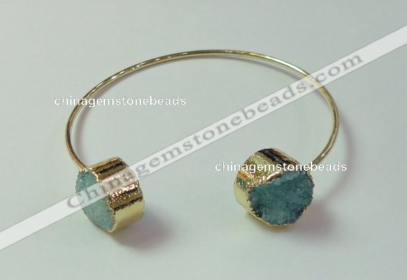 CGB733 15mm coin druzy agate gemstone bangles wholesale