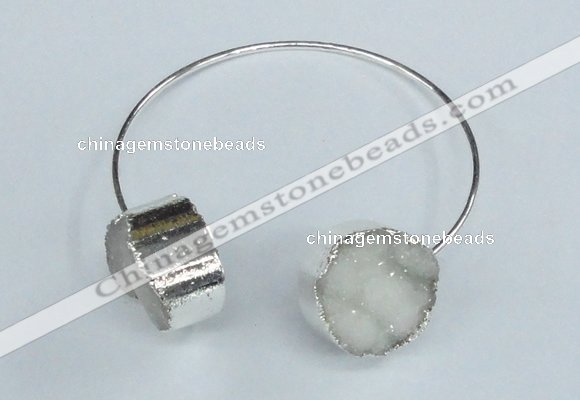CGB738 20mm coin druzy agate gemstone bangles wholesale