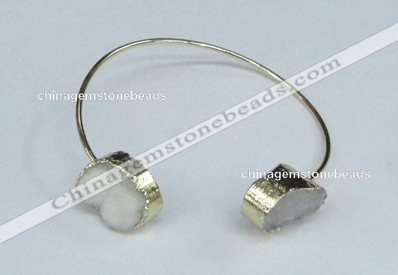 CGB754 13*18mm - 15*20mm oval druzy agate gemstone bangles