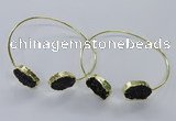 CGB831 13*18mm - 15*20mm oval druzy agate gemstone bangles