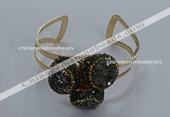 CGB909 20mm - 22mm coin druzy agate gemstone bangles wholesale