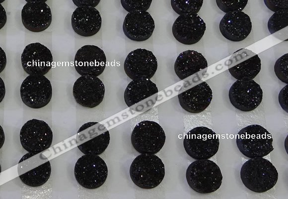CGC102 12mm flat round druzy quartz cabochons wholesale