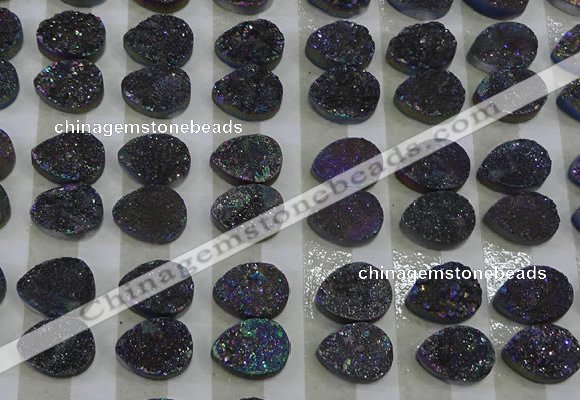 CGC235 10*14mm flat teardrop druzy quartz cabochons wholesale