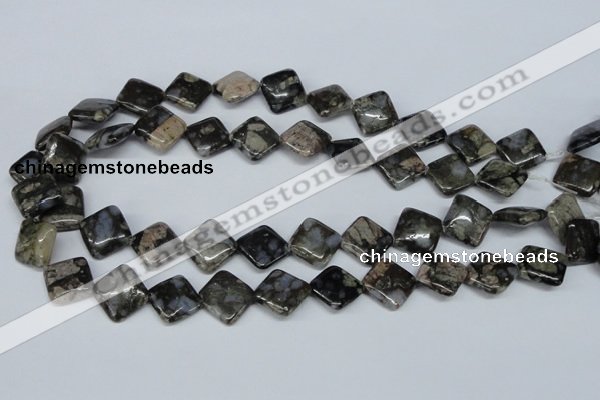 CGE01 15.5 inches 14*14mm diamond glaucophane gemstone beads