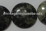 CGE129 15.5 inches 30mm flat round glaucophane gemstone beads