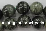CGH08 15.5 inches 18mm round green hair stone beads wholesale