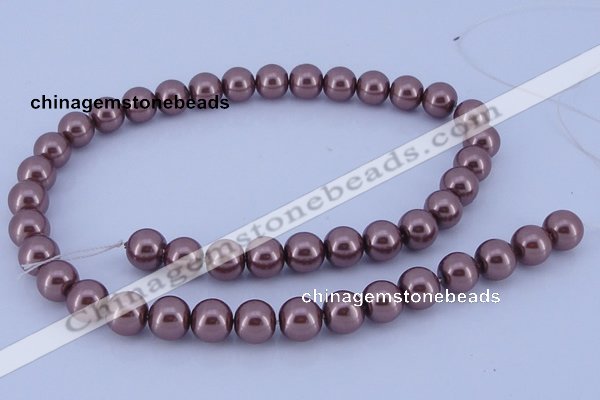 CGL125 5PCS 16 inches 10mm round dyed glass pearl beads wholesale