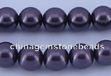 CGL132 10PCS 16 inches 4mm round dyed glass pearl beads wholesale