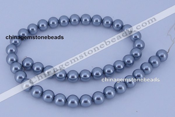 CGL184 10PCS 16 inches 8mm round dyed glass pearl beads wholesale
