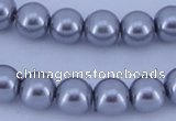 CGL193 10PCS 16 inches 6mm round dyed glass pearl beads wholesale