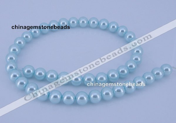 CGL348 5PCS 16 inches 16mm round dyed glass pearl beads wholesale