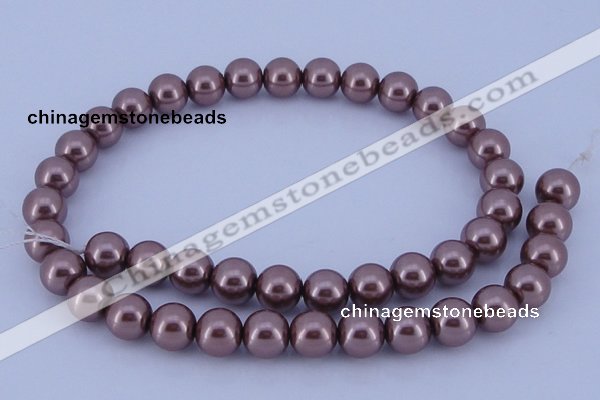CGL397 5PCS 16 inches 14mm round dyed glass pearl beads wholesale