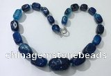 CGN107 20 inches 10*15mm - 20*30mm nuggets agate gemstone necklaces