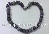 CGN173 20 inches 7*12mm - 9*12mm tyre matte amethyst necklaces
