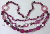 CGN598 23.5 inches striped agate gemstone beaded necklaces
