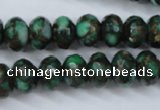 CGO125 15.5 inches 8*12mm faceted rondelle gold green color stone beads