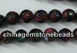 CGO15 15.5 inches 12mm faceted round gold multi-color stone beads