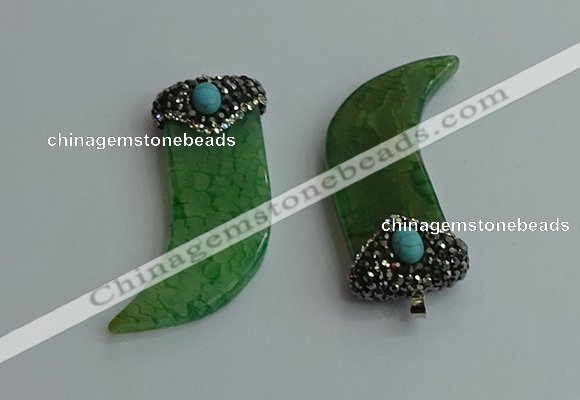 CGP125 25*58mm horn agate gemstone pendants wholesale