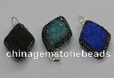 CGP3103 25*40mm diamond druzy agate pendants wholesale