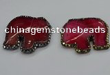 CGP3173 50*55mm elephant agate gemstone pendants wholesale