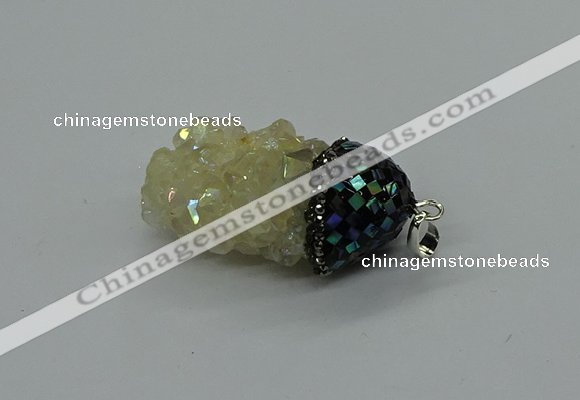 CGP3192 20*30mm - 25*40mm nuggets plated druzy quartz pendants