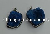 CGP596 25*40mm - 30*45mm freeform druzy agate gemstone pendants