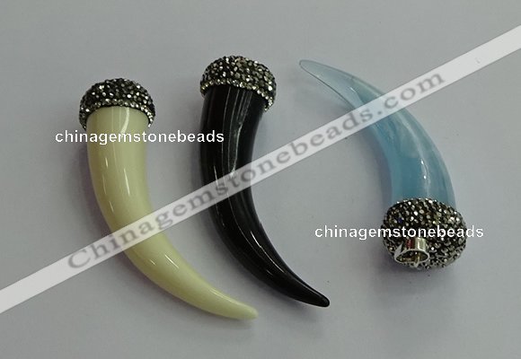 CGP630 16*60mm - 18*65mm oxhorn resin pendants wholesale