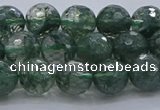 CGQ522 15.5 inches 8mm faceted round imitation green phantom quartz beads