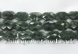 CGQ531 22*30mm - 24*32mm faceted octagonal green phantom quartz beads
