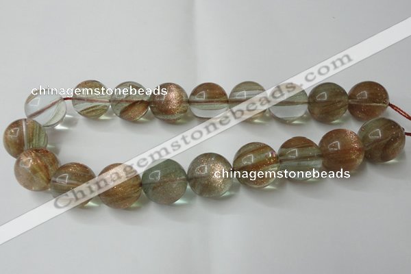 CGQ64 15.5 inches 20mm round gold sand quartz beads wholesale
