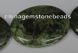 CGR29 15.5 inches 30*40mm oval green rain forest stone beads
