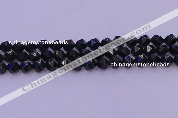 CGS463 15.5 inches 10mm faceted nuggets green goldstone beads