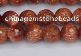 CGS472 15.5 inches 8mm faceted round goldstone beads wholesale