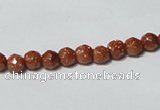 CGS57 15.5 inches 6mm faceted round goldstone beads wholesale