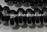 CHE111 15.5 inches 5*12mm rondelle large hole hematite beads