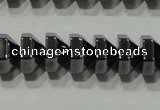 CHE135 15.5 inches 5*8mm pyramid hematite beads wholesale