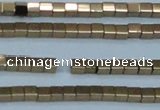 CHE451 15.5 inches 2*2mm cube plated hematite beads wholesale