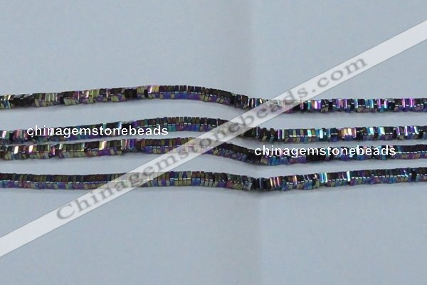 CHE585 15.5 inches 1*4*4mm square plated hematite beads wholesale