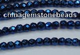 CHE695 15.5 inches 2mm faceted round plated hematite beads