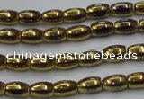CHE795 15.5 inches 3*5mm rice plated hematite beads wholesale