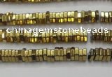 CHE827 15.5 inches 1*2mm hexagon plated hematite beads wholesale